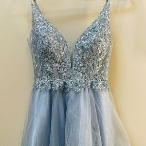 Cinderella Devine Homecoming Dress- Light Blue/ Silver